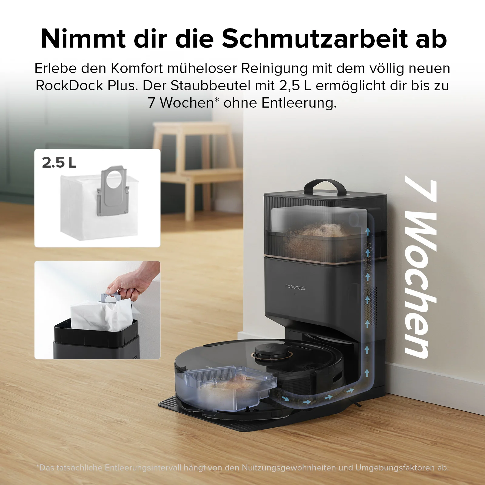 Roborock Q8 Max+ Saug- und Wischroboter mit Auto-Entleerungsstation - Image 18